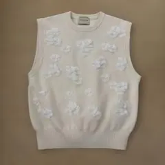 UNITED ARROWS フラワー刺繍 ニットベスト