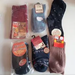 あったかパイルソックス トナカイ柄 23-25cm　６足セット　新品