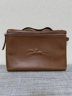 LONGCHAMP ロンシャン　レザー　ハンドバッグ　セカンドバッグ　ゴールド
