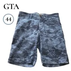 美品✨️GTA　スリムフィット　ショートパンツ　ハワイアン柄　S　ブルー　旅行のサムネイル