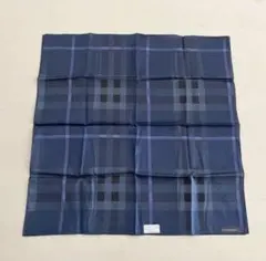 新品 BURBERRY バーバリー ハンカチ チェック NAVY