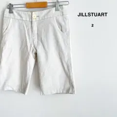 ジルスチュアート　ハーフパンツ　ベージュ　コットン　リボン　ガーリー　上品　M