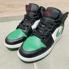 Nike Air Jordan 1MID スニーカー ブラック グリーン24cm
