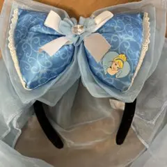 シンデレラ カチューシャ 水色 リボン型