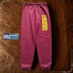 90s MV SPORT US MARINES スウェットパンツ バーガンディ