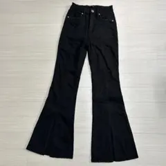 one way フレアパンツ ブラック スリット　ダメージ加工 Y2K