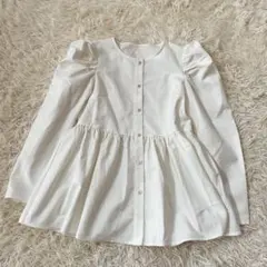 美品 ユナイテッドアローズ パールペプラムトップス 手洗い可 