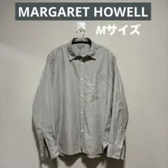 【MARGARET HOWELL】ストライプシャツ 長袖　Mサイズのサムネイル
