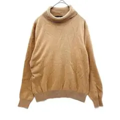 タカシマヤ ニット タートルネック 無地 LL キャメル カシミヤ デート