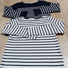 chocol raffine robe ボーダー長袖Tシャツ 2枚セット