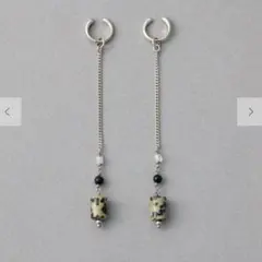 ete ナチュラルストーン チューブカットイヤリング