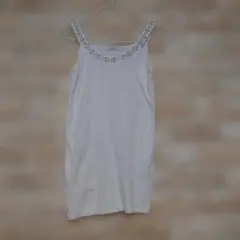 JEANASIS ビジュー付き タンクトップ ホワイトのサムネイル
