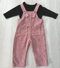 ピンクブラック　オーバーオール　コーデセット