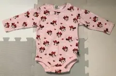 美品 ミニーちゃん 長袖ロンパース肌着