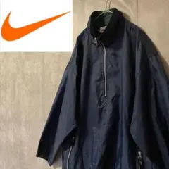 NIKEナイキナイロンジャケットハーフジッププルオーバーシャツブルゾン紺ネイビー