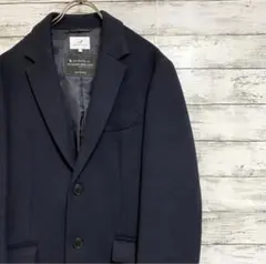 SHIPS ネイビーコート Extra Fine Merino シップス 紺のサムネイル