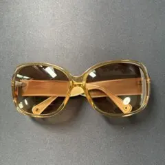 COACH クリアブラウン ラウンド型サングラス ケース付き