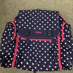 FILA リュック ドット柄 大容量ネイビー ピンクのサムネイル