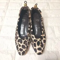 HENRI パンプス レオパード　ハラコ　アニマル　35