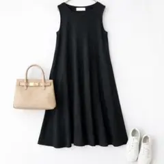 B:MING♡ノースリーブロングワンピース黒AラインゆったりM