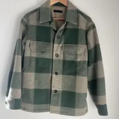 ユニクロ●緑とベージュ●チェック柄ジャケット