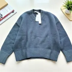 ギャルリーヴィー ファインウールクルーネックプルオーバー ニット ブルー ファインウール クルーネックプルオーバー（ニット/セーター