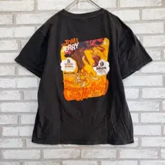 トム＆ジェリー　バックプリントTシャツ　古着　ダークグレー　綿100 Mのサムネイル