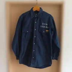 mmsw work wear シャミークロスシャツ 紺のサムネイル