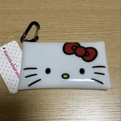 新品サンリオハローキティちゃんカラビナ付クリアマルチケース ポーチコインケース