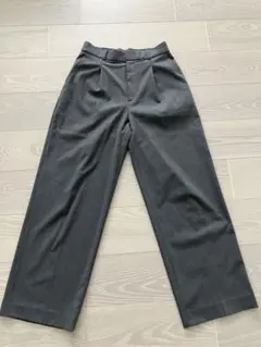【美品】UNIQLO ユニクロ タックワイドパンツ グレー M