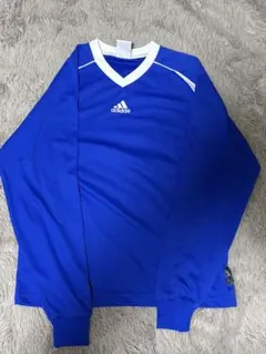 adidas 青 Vネック 長袖ウェア