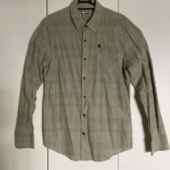 Volcom チェック柄 長袖シャツ オリーブグリーン