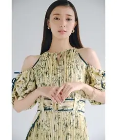 訳アリ【SNIDEL】2wayボリュームスリーブプリントワンピース