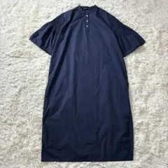 【美品】mizuiroind スタンドカラーピンタックスリーブワンピース