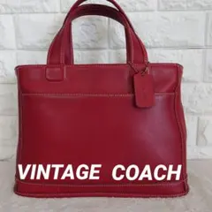 COACH オールドコーチ グラブタンレザー トートバッグ レッド