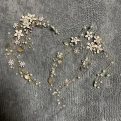 ウェディング ヘッドドレス 花とパール