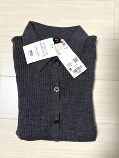 UNIQLO M エクストラファインメリノ　リブポロカーディガン