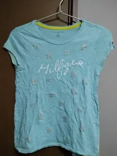 【訳あり】TOMMY Hilfiger 水色 Tシャツ 星刺繍　M140 150