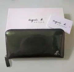 agnes b. VOYAGE ☆ ラウンドジップ型 長財布 エナメル グリーンのサムネイル