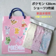 【新品未使用】ポケモン ショーツパンツ 3枚セット 120cm 女の子