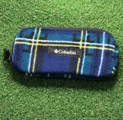 Columbia チェック柄フリースポーチ 約20cm x 10cm