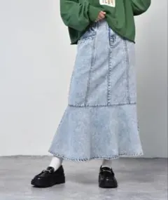 ems excite 切替マーメイドスカート デニムスカート