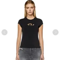 DIESEL カットアウトオーバルDロゴTシャツ