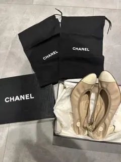 CHANEL ベージュ レザーパンプスのサムネイル