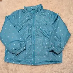 水色ドット柄　起毛ウインドブレーカー