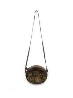 FENDI フェンディ ズッカ柄 ショルダーバッグ PVC レザー ブラウン系