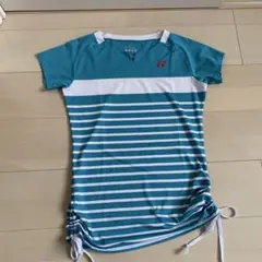 YONEX スポーツシャツ M 青/白 ストライプ