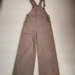 GUベージュ サロペット 、オーバーオールM