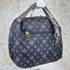 美品✨ラシット 2WAY ショルダーバッグ 総柄 モノグラム 軽量 グレー 茶