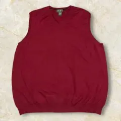 あ*た様 90s エディーバウアー コットン混ベスト 緑タグ USメンズ レッド